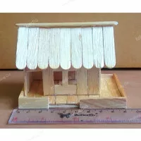 Rumah Mungil Miniatur, prakarya dari Stik Es Krim