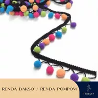 Renda Bakso / Baso Renda Pompom Pelangi Rainbow