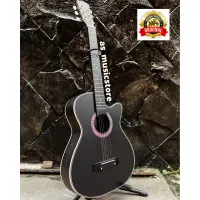 Gitar Akustik Mandalika Type S-01 Hitam Doff Bonus Tas dan Capo