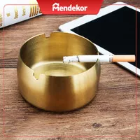 Gresie| asbak tempat putung rokok bulat stainless steel gold emas unik