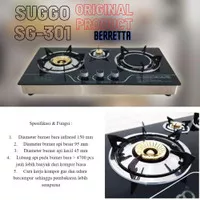 Kompor Suggo 3 Tungku - Kompor Gas Tanam SUGGO Infrared SG-301 3