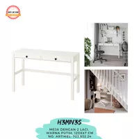 IKSHemnes, Meja kerja dengan 2 laci, warna putih, 120x47 cm, 70363224