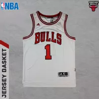 Baju Jersey Basket Swingman NBA Derrick Rose Chicago Bulls Putih