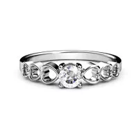 Sweet Love Ring - CIncin Crystals by Her Jewellery - White Gold,6