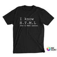 T-shirt HTML / Baju Kaos Distro Pria Wanita Atasan Pria Cotton 30s