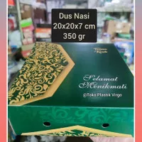 Box / Kardus / Dus Nasi Kue Snack Makanan - 20x20x7 cm - Green Gold