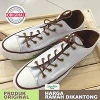 sepatu converse original low tan white/putih polos pendek pria/wanita