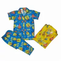 piyama size 4-20/baju tidur anak 2-11 tahun spongebob 2 warna