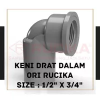 Keni Drat Fitting PVC Merk RUCIKA 1/2" x 3/4" ( ORI ) ( Drat 1/2" )