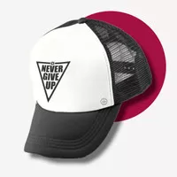 Topi Trucker Jaring Never Ever Give Up topi baseball Topi Sport Murah