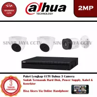 PAKET CCTV 4CHANEL DAHUA FULL HD 2MP 1080P 3CAMERA LNGKP