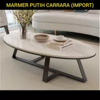 MEJA TAMU MARMER - COFFE TABLE MARMER OVAL
