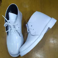 sepatu pdu putih tali