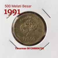 Uang Kuno Lama Jadul Koin 500 Rupiah Melati Besar tahun 1991
