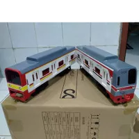 miniatur mainan commuter Line kereta krl bahan triplek tebal - gerbong abu abu