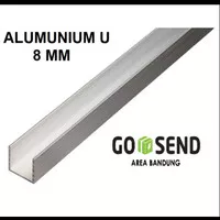 GOSEND! ( 3 Potong x 2 mtr ) Aluminium U 8 mm / List Profil Alum U 8mm