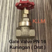Gate Valve 1/2 inch ( PN 16 ) Kuningan - Drat / Screw - PN16 Brass Afa