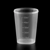 cup gelas ukur takar laboratorium 50 ml 50ml plastik tanpa tutup