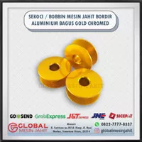 BOBBIN ANAK SEKOCI Spool Spul Benang Mesin Jahit Bordir Aluminium GOLD