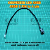 Converter LED ARGB 3 pin to 4 pin (socket Controller FAN RGB Case PC)