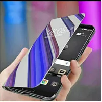 Samsung Galaxy S6 Flat Flip case Mirror Clear view Standing Cover