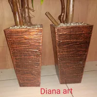 vas kayu#pot kayu#vas tembaga#vas tinggi 30 cm#pot bunga plastik