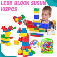 LEGO BLOCK TAS - MAINAN EDUKASI EDUKATIF isi102 pcs