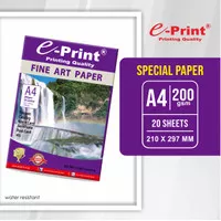 Kertas Foto Fine Art Paper A4 200gsm 20lembar e-Print