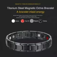 Gelang Pria Magnet Kesehatan Titanium Stainless Steel Rantai Hitam