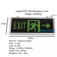 Lampu Exit LED Emergency 2 sisi / Emergency Led Exit 2 sisi