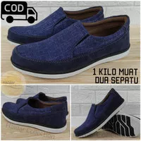 Sepatu Pria Kulit Suede Sintetis Slip On Kasual Cowok Asli Sol Karet