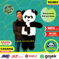 boneka panda jumbo besar pita syal lucu