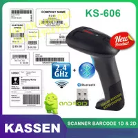 Wireless Bluetooth 1D & 2D Imager Barcode Scanner Kassen KS-606 Dongle