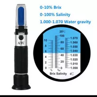 Salinity Refraktometer Alat Ukur Kadar Garam Refractometer ATC 0-100%
