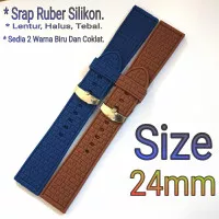 24mm Strap Ruber Silikon Tali Jam Tangan Karet Lentur Halus Kuat Motif