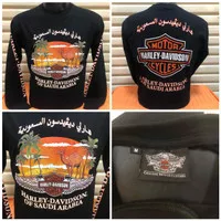 Kaos Harley Davidson Long Sleeve - Saudi Arabia 2,Black