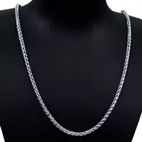 Kalung Pria Cowok Wanita Anak Tahan Karat Twist 3mm Necklace Titanium