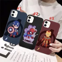 Casing Iphone Captain America Spiderman 6 6S 7 8 Plus X XR Xmas 11 Pro