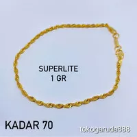 Rantai gelang tangan emas asli kadar 700 70% 18k superlite gold korea