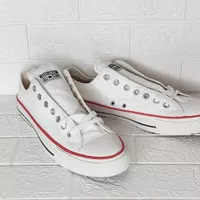 Sepatu Sneaker Converse Original Low Basic White Pendek Putih Ori