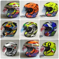 Helm ARL Centro Double Visor Lotus Marquez 93 Kuning Slot Anti Maling.