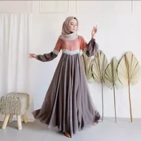 Clarisa Dress lebaran 2021 Baju Gamis Mutiara Muslim Baru Temurah