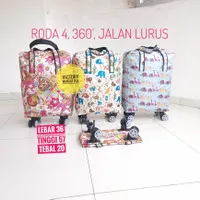 tas travel roda troli belanja barang foldable tote paris emas