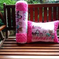 Bantal dan Guling Print Karakter Anak/Bantal Boneka/Bantal Bulu Rasfur