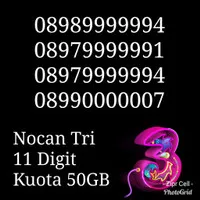 NOCAN Nomor Cantik HEXA 9 GOLDEN 11 Digit Kartu Perdana Tri Kuota 50GB