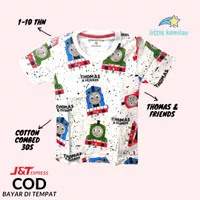 Kaos Baju Anak Karakter Thomas Fullprint PREMIUM Cotton combed 30s