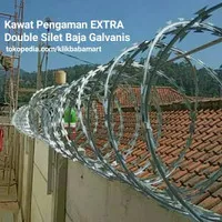 Kawat Duri Silet Tebal Pengaman Pagar Tembok Razor Wire BTO 22 Double