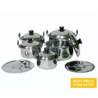 PANCI SET THE BLUESS STEAMER Panci Set 5 Pcs +2 Steamer