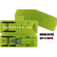 PRESCOTT OBENG TEMBUS OBENG KETOK SET 5 PCS BOX PLASTIK