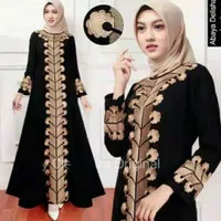 Abaya Arab Hitam / Gamis Turkey Bordir / Drees Wanita / Baju Muslimah